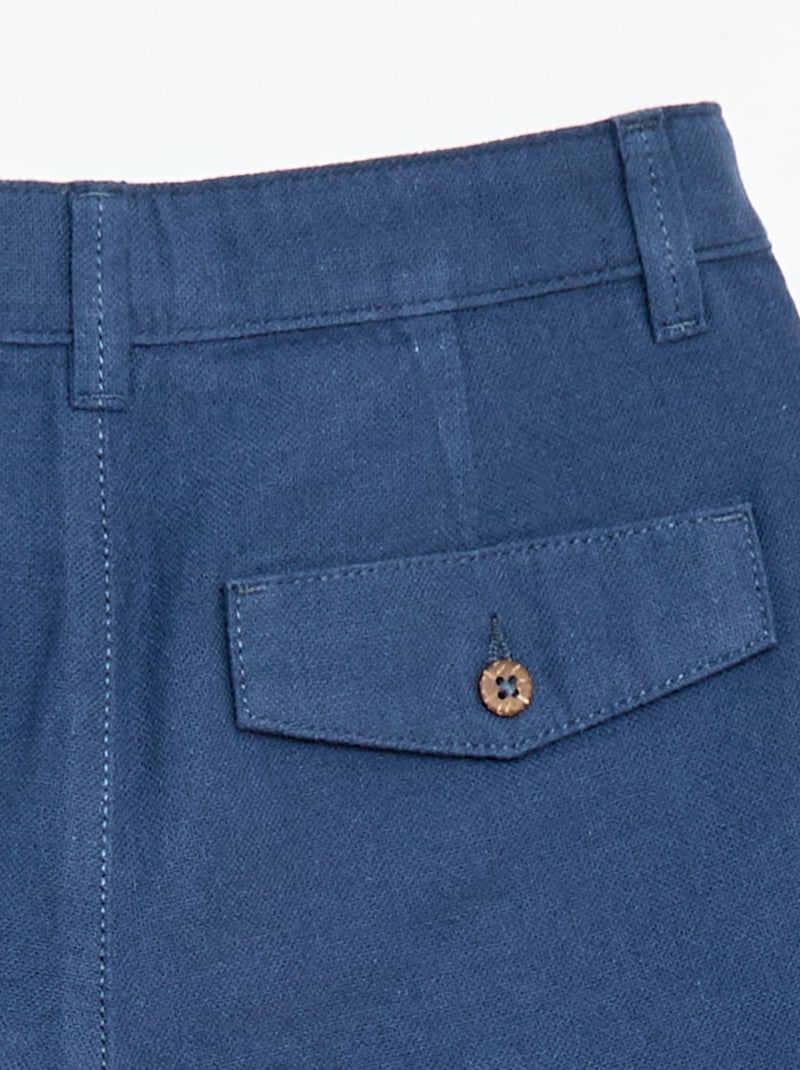 Pantalón corto chino liso Azul - Kiabi