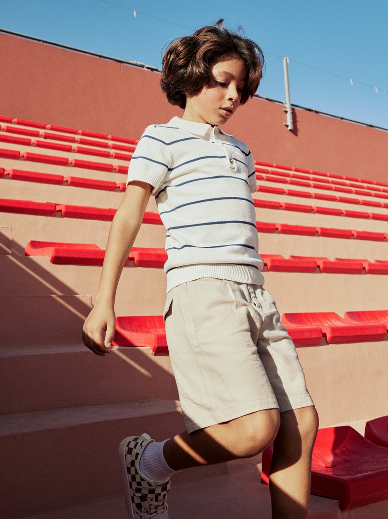 Pantalón corto chino liso Beige - Kiabi