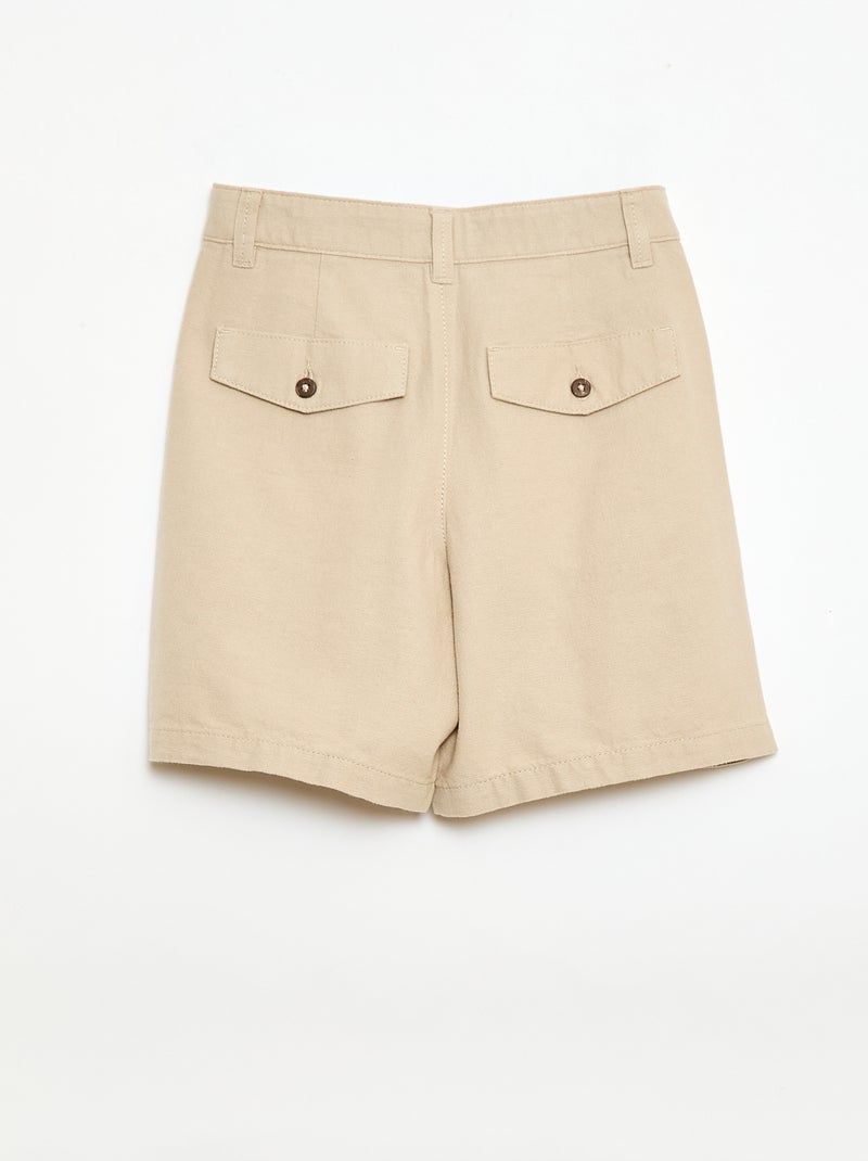 Pantalón corto chino liso Beige - Kiabi
