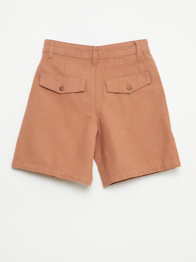 Pantalón corto chino liso Marron - Kiabi