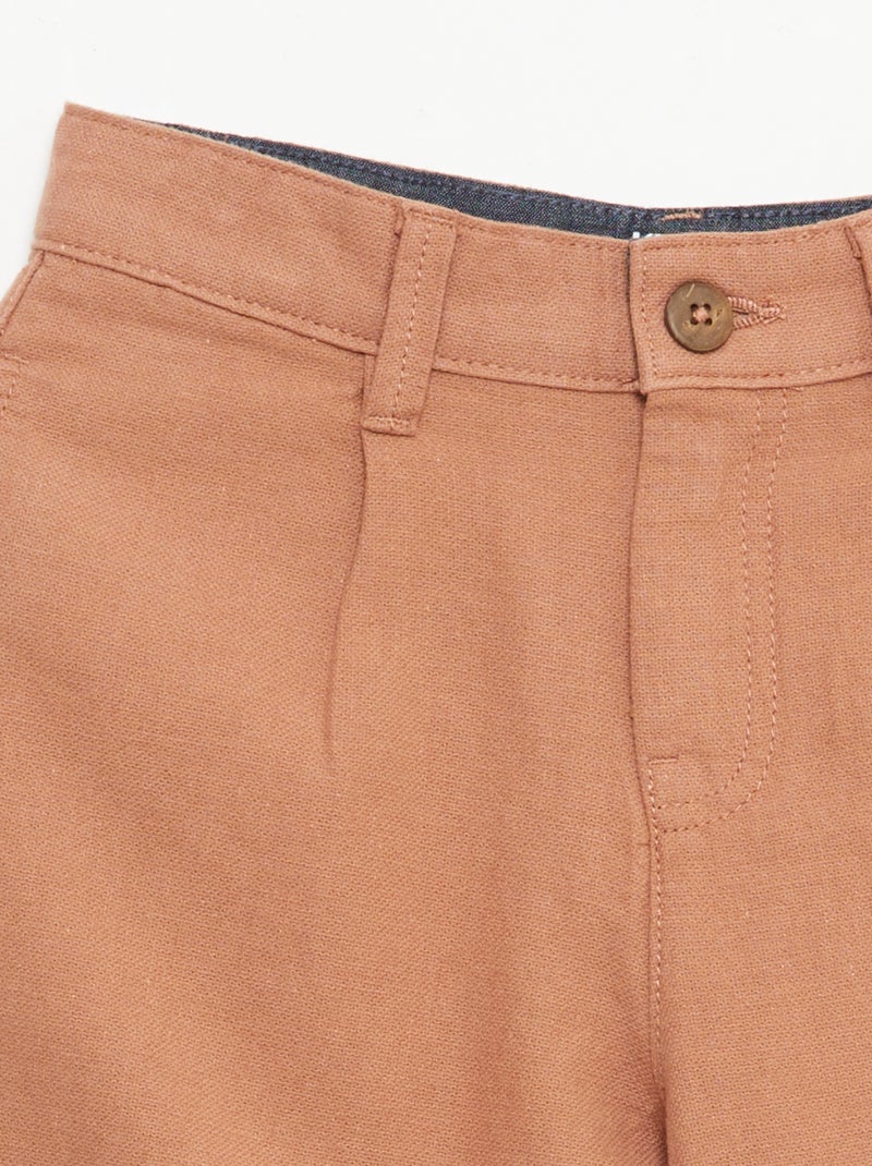 Pantalón corto chino liso Marron - Kiabi