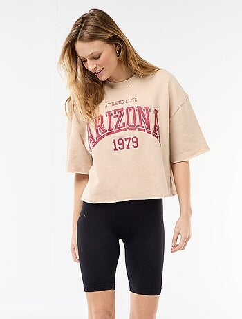 Pantalón corto ciclista acanalado