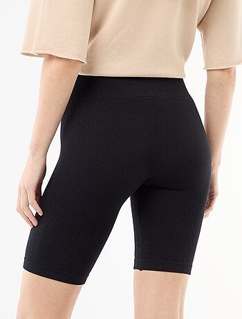 Pantalón corto ciclista acanalado