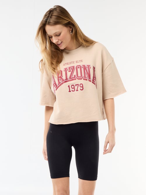 Pantalón corto ciclista acanalado - Kiabi