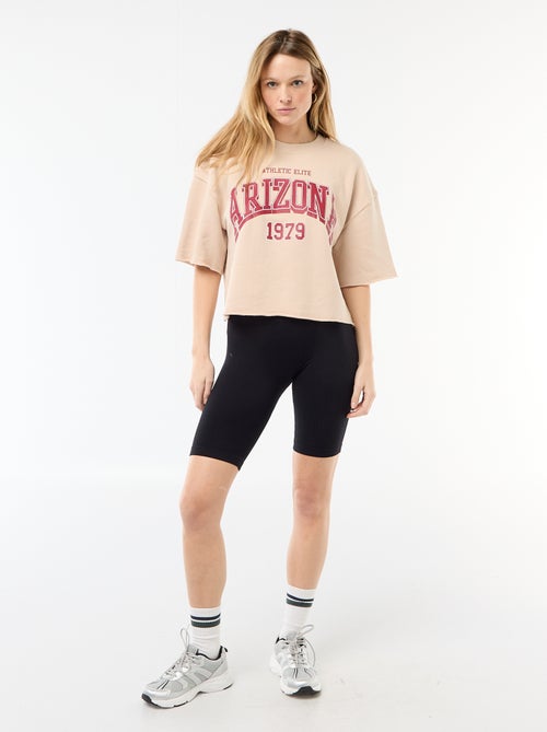 Pantalón corto ciclista acanalado - Kiabi