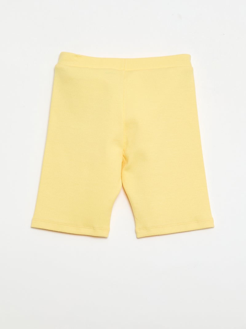 Pantalón corto ciclista de canalé Amarillo - Kiabi