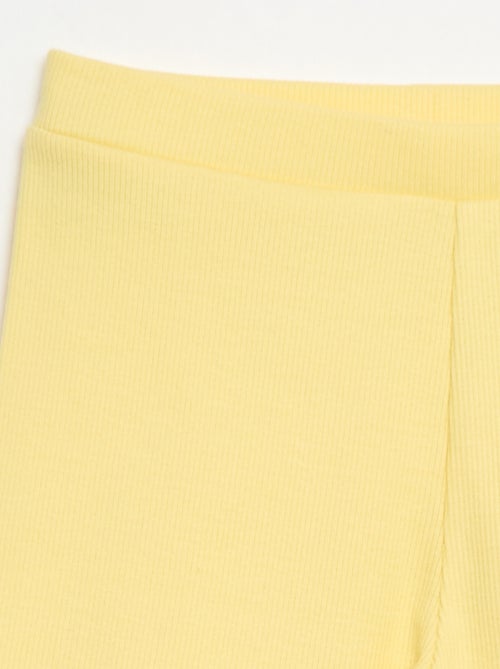 Pantalón corto ciclista de canalé - Kiabi