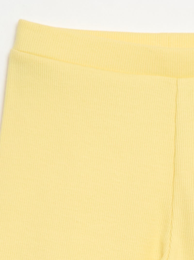 Pantalón corto ciclista de canalé Amarillo - Kiabi