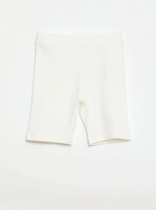 Pantalón corto ciclista de canalé - Kiabi