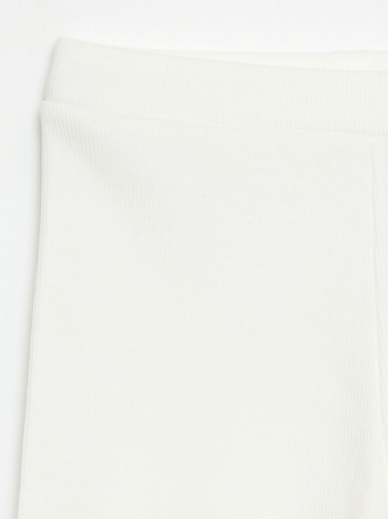 Pantalón corto ciclista de canalé Blanco - Kiabi