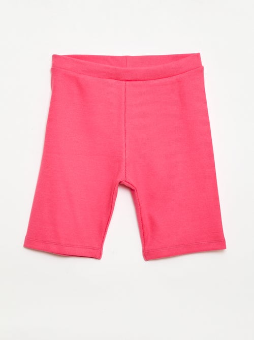 Pantalón corto ciclista de canalé - Kiabi