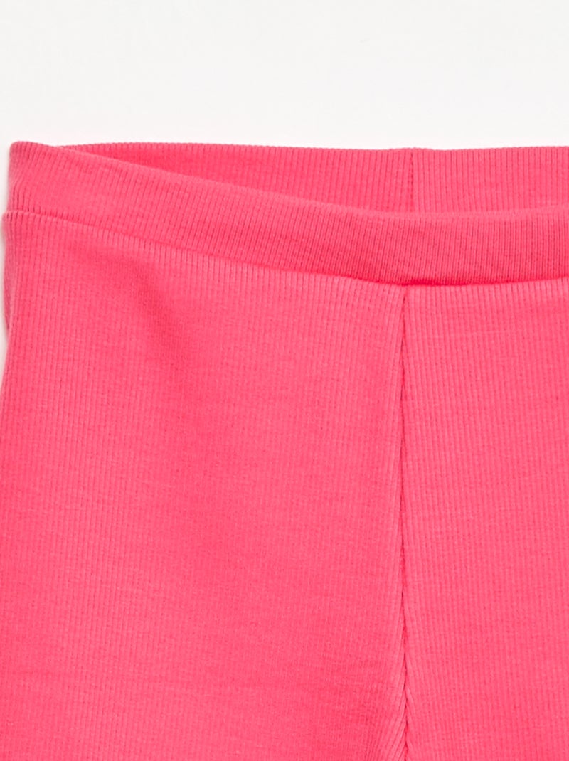 Pantalón corto ciclista de canalé Rosa - Kiabi