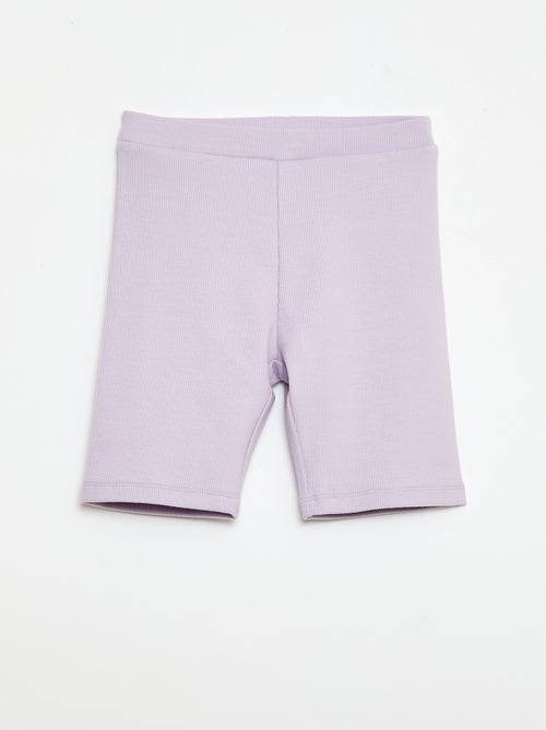 Pantalón corto ciclista de canalé - Kiabi