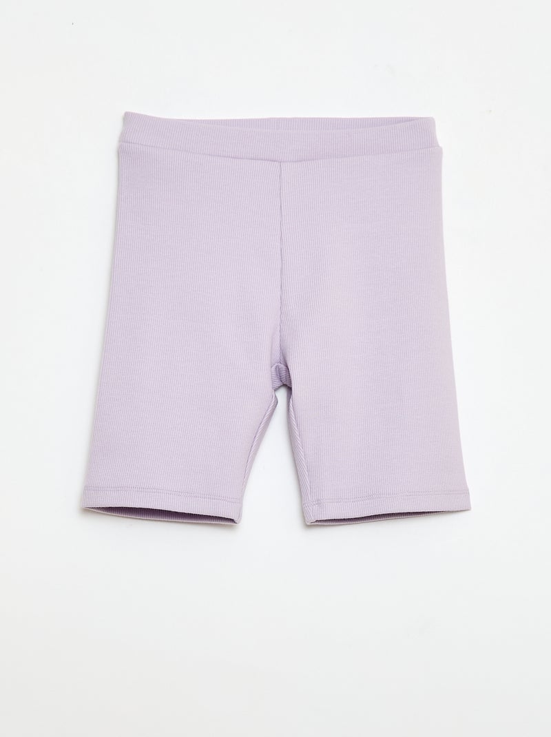 Pantalón corto ciclista de canalé Rosa - Kiabi