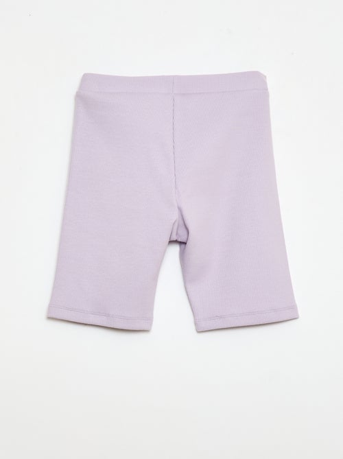 Pantalón corto ciclista de canalé - Kiabi