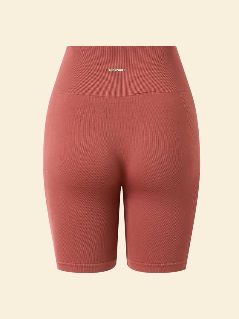 Pantalón corto ciclista deportivo sin costuras - (ekstract) Marron - Kiabi