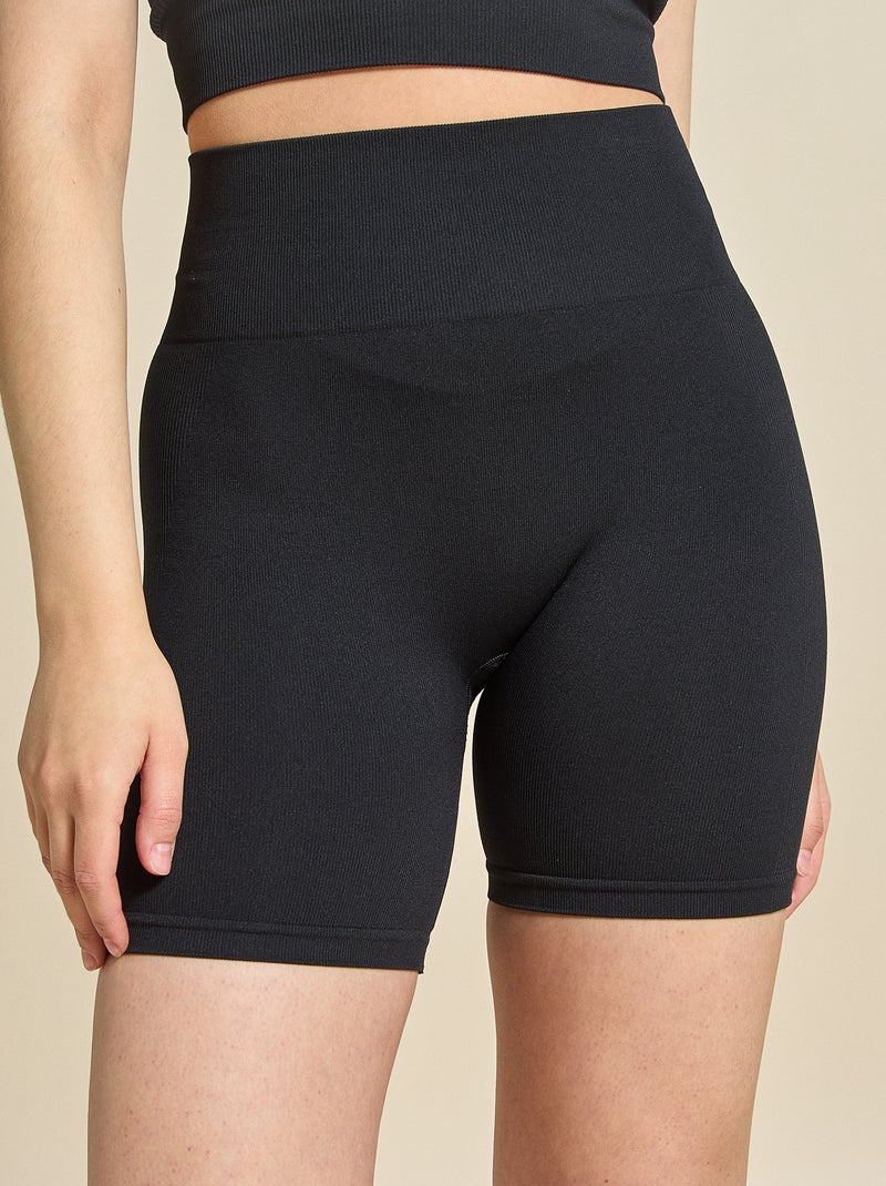Pantalón corto ciclista deportivo sin costuras - (ekstract) Negro - Kiabi