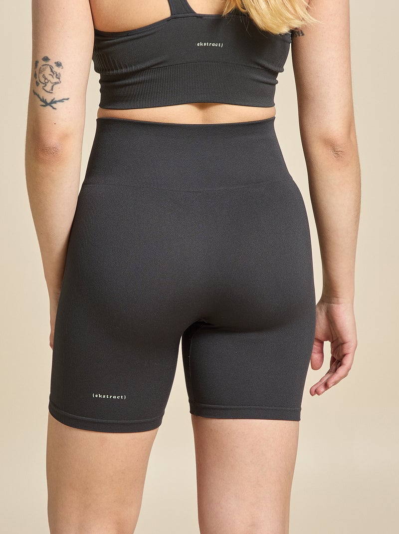Pantalón corto ciclista deportivo sin costuras - (ekstract) Negro - Kiabi