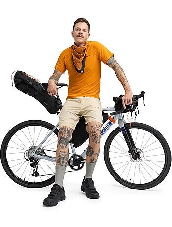 Pantalón corto cicloturismo hombre ciclismo hombre daytrip camel