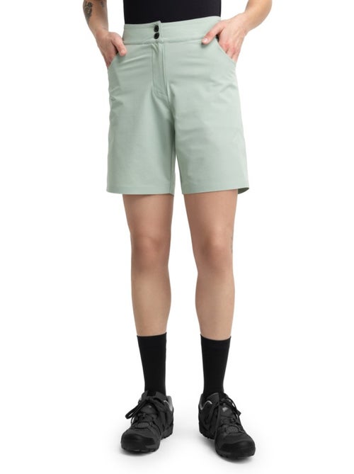 Pantalón corto cicloturismo mujer ciclismo mujer turf gray - Kiabi