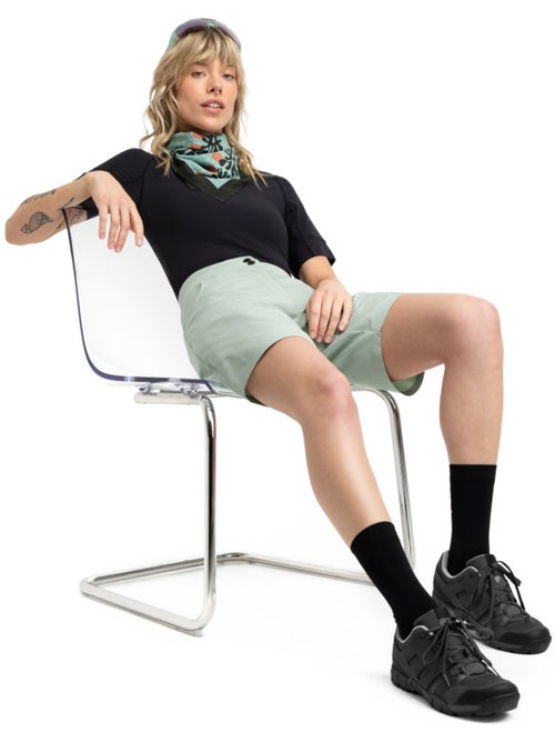 Pantalón corto cicloturismo mujer ciclismo mujer turf gray - Kiabi
