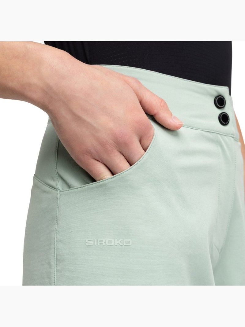 Pantalón corto cicloturismo mujer ciclismo mujer turf gray Verde - Kiabi