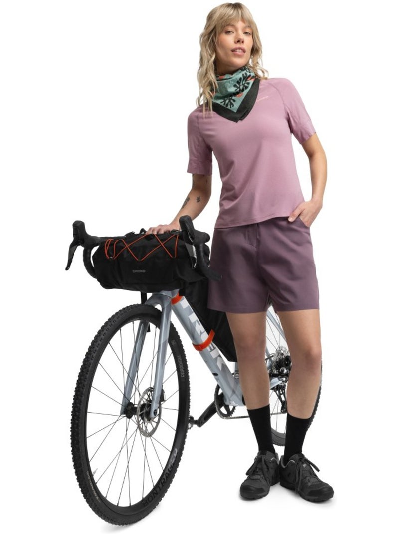 Pantalón corto cicloturismo mujer ciclismo mujer turf Violeta - Kiabi