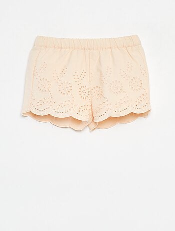 Pantalón corto con bordado inglés