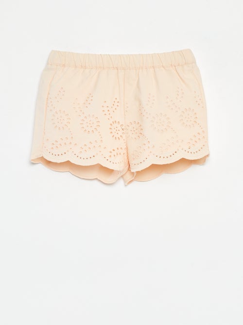 Pantalón corto con bordado inglés - Kiabi