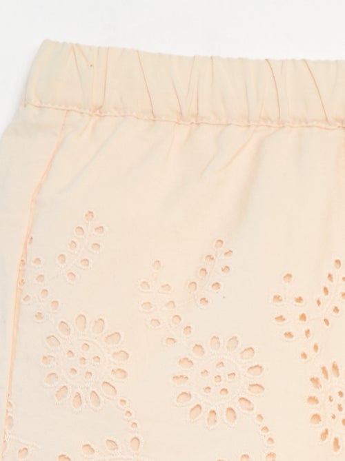 Pantalón corto con bordado inglés - Kiabi