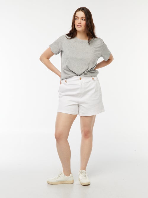 Pantalón corto con botones dorados - Kiabi