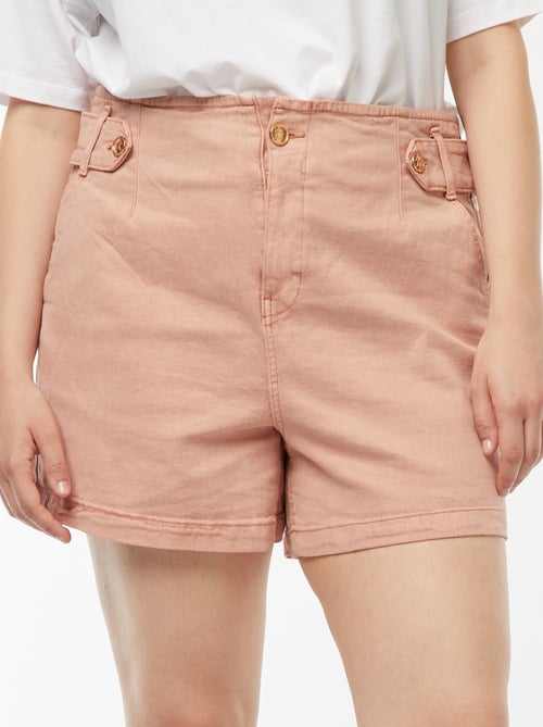 Pantalón corto con botones dorados - Kiabi