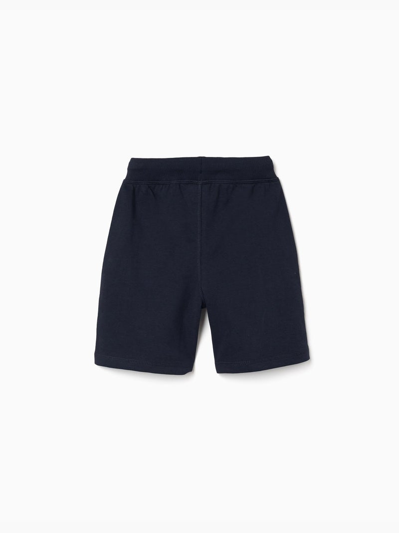 Pantalón corto con cordón y bolsillos laterales Azul oscuro - Kiabi