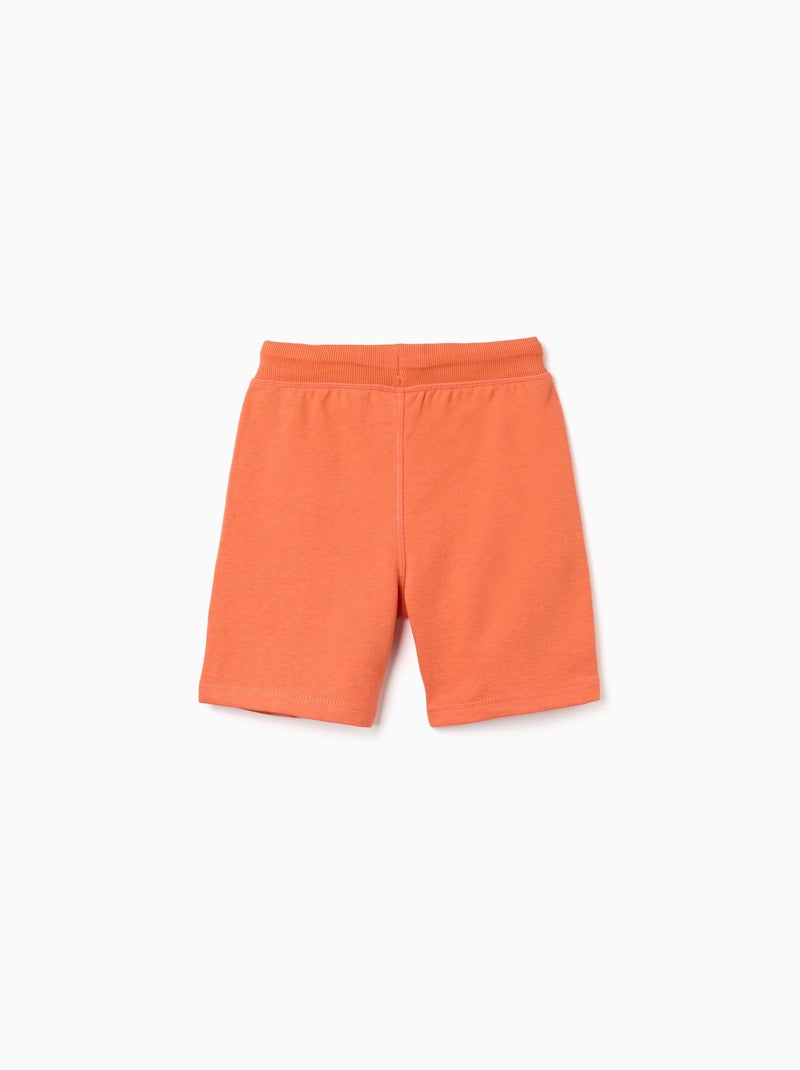 Pantalón corto con cordón y bolsillos laterales Negro Naranja - Kiabi