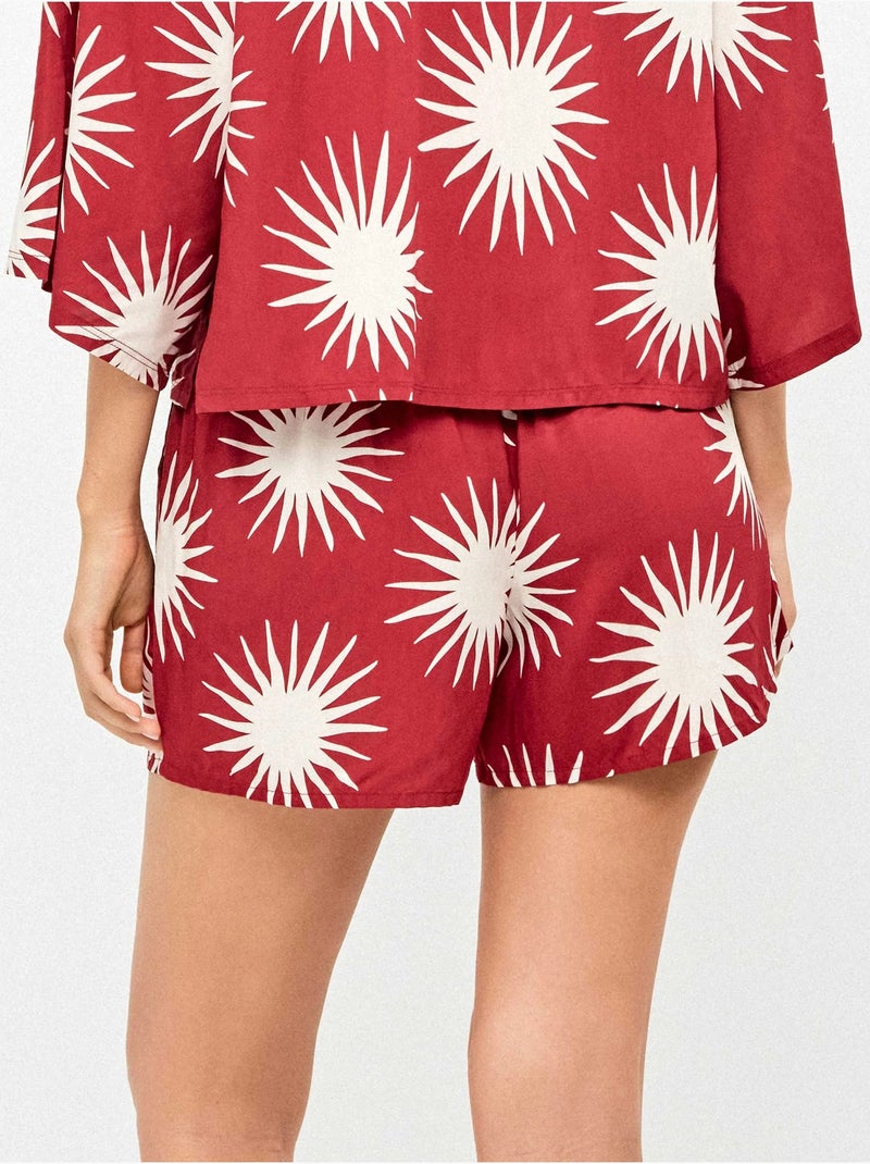 Pantalón corto con estampado de soles Multicolor - Kiabi