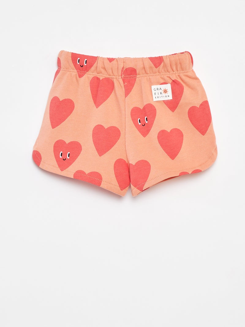 Pantalón corto con estampado Grafik Edition Naranja - Kiabi