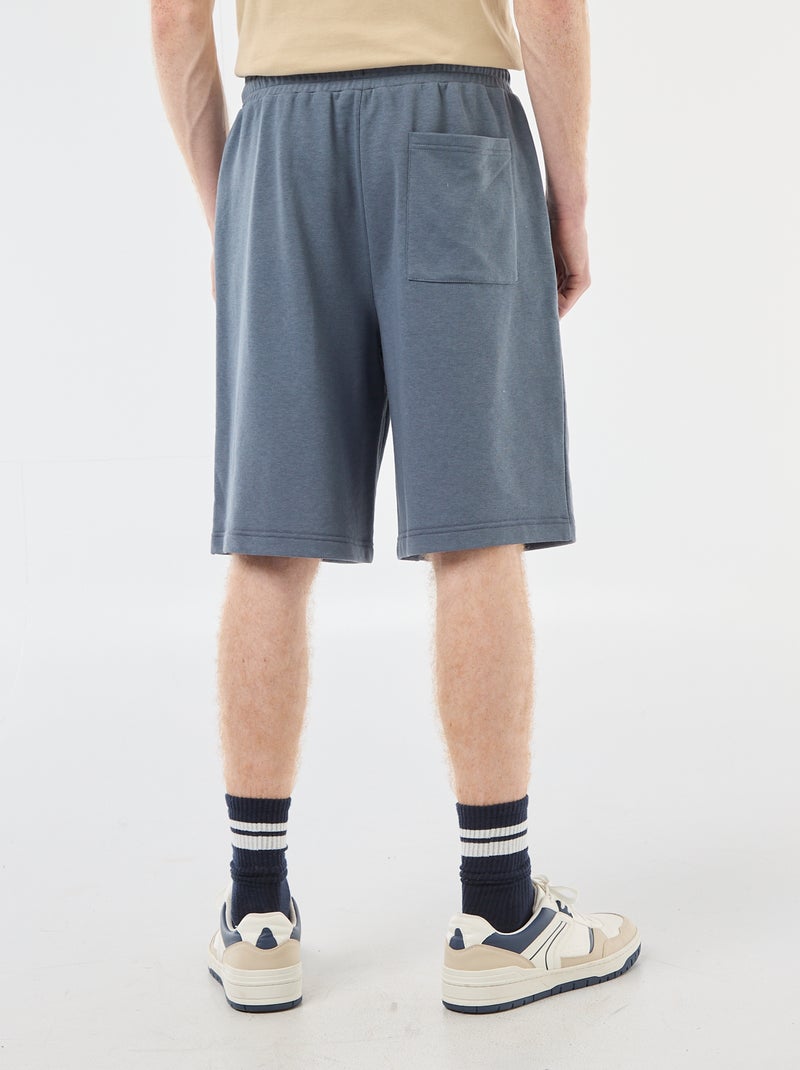 Pantalón corto con parche en algodón liso Gris - Kiabi