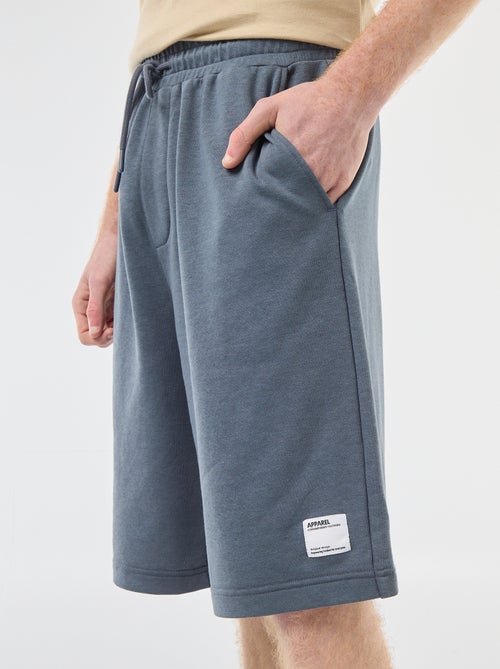 Pantalón corto con parche en algodón liso - Kiabi