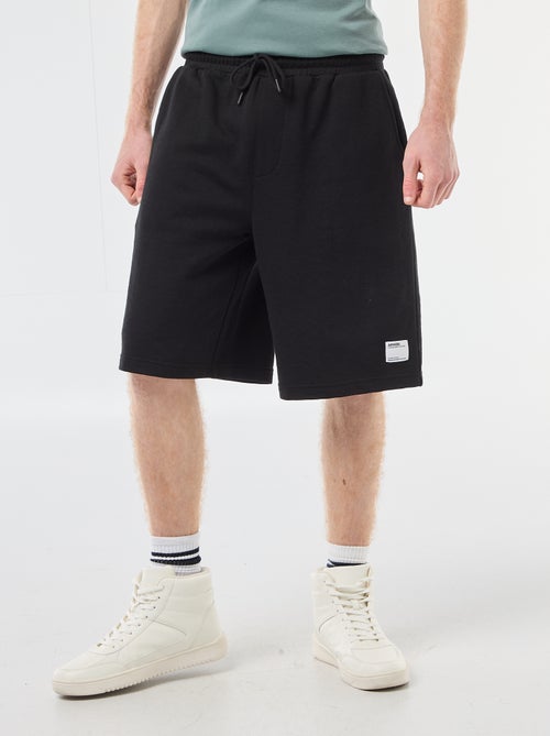 Pantalón corto con parche en algodón liso - Kiabi