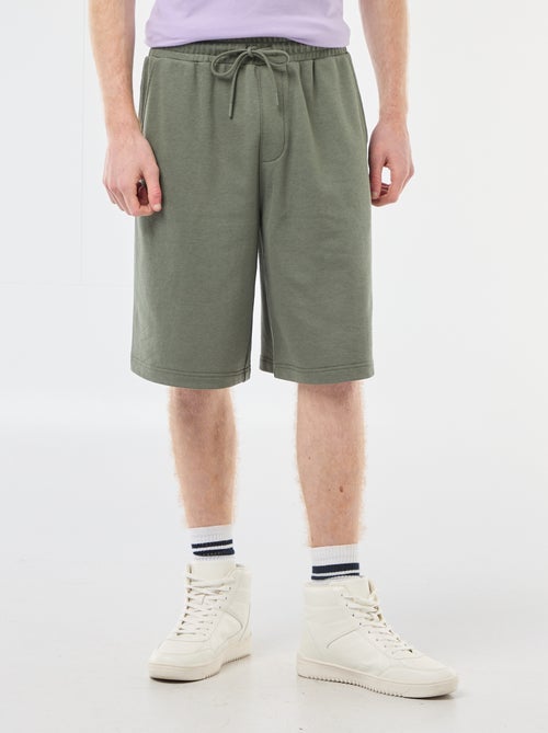 Pantalón corto con parche en algodón liso - Kiabi