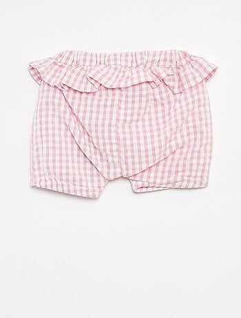 Pantalón corto con volantes y estampado vichy 'Name It'
