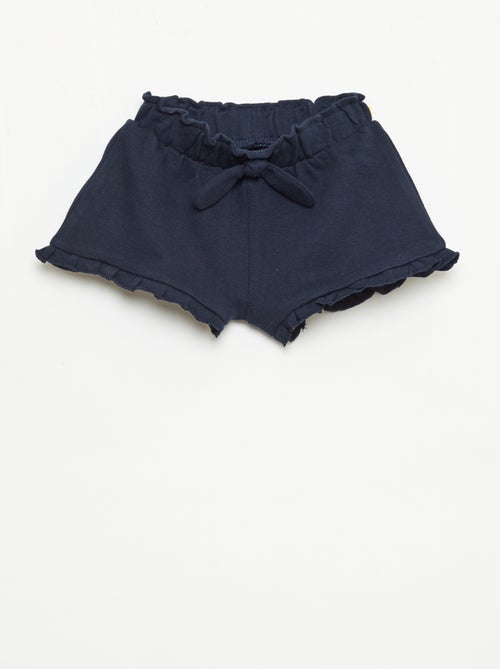 Pantalón corto con volantes y lazo en la cintura - Kiabi