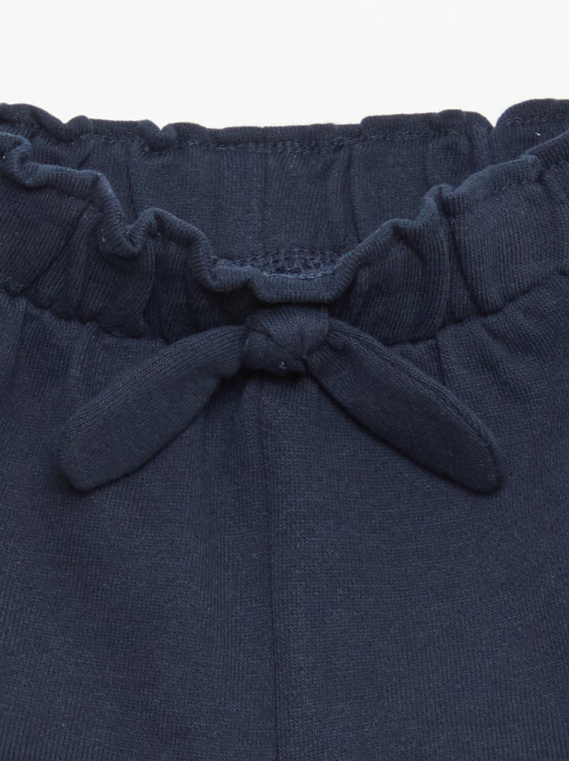Pantalón corto con volantes y lazo en la cintura Azul - Kiabi