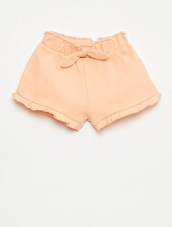 Pantalón corto con volantes y lazo en la cintura