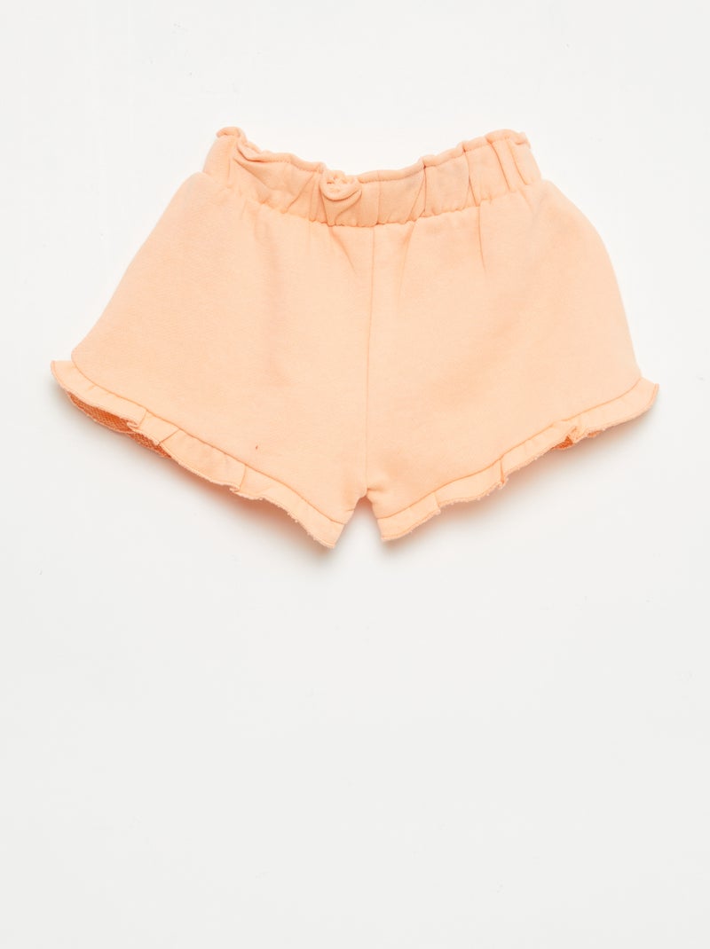 Pantalón corto con volantes y lazo en la cintura Naranja - Kiabi