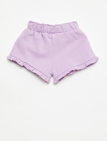 Pantalón corto con volantes y lazo en la cintura