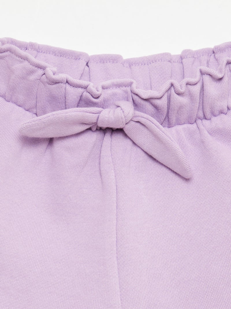Pantalón corto con volantes y lazo en la cintura Purpura - Kiabi
