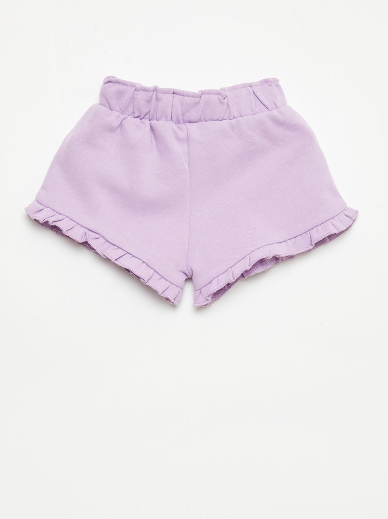 Pantalón corto con volantes y lazo en la cintura Purpura - Kiabi