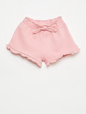 Pantalón corto con volantes y lazo en la cintura