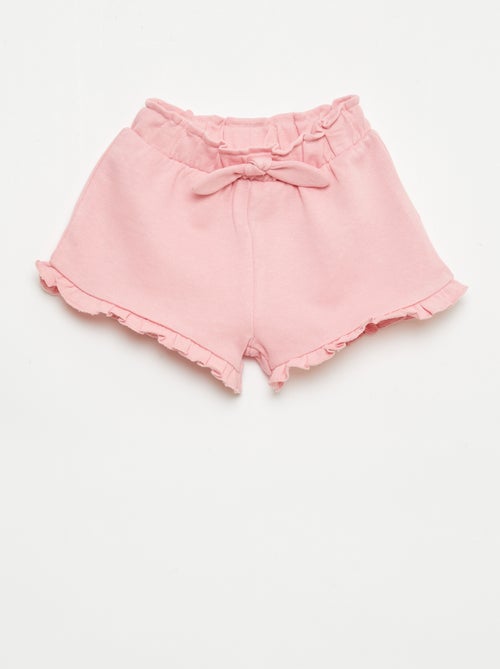 Pantalón corto con volantes y lazo en la cintura - Kiabi